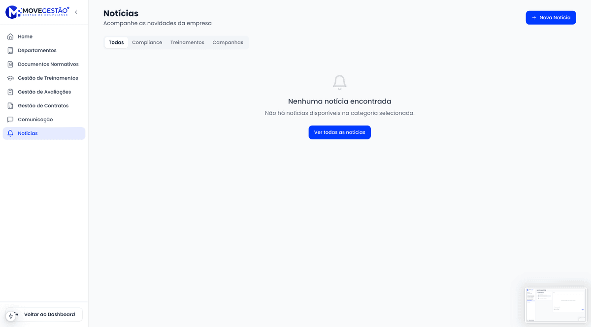 Interface de notícias