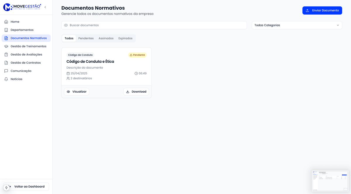 Interface de documentos normativos