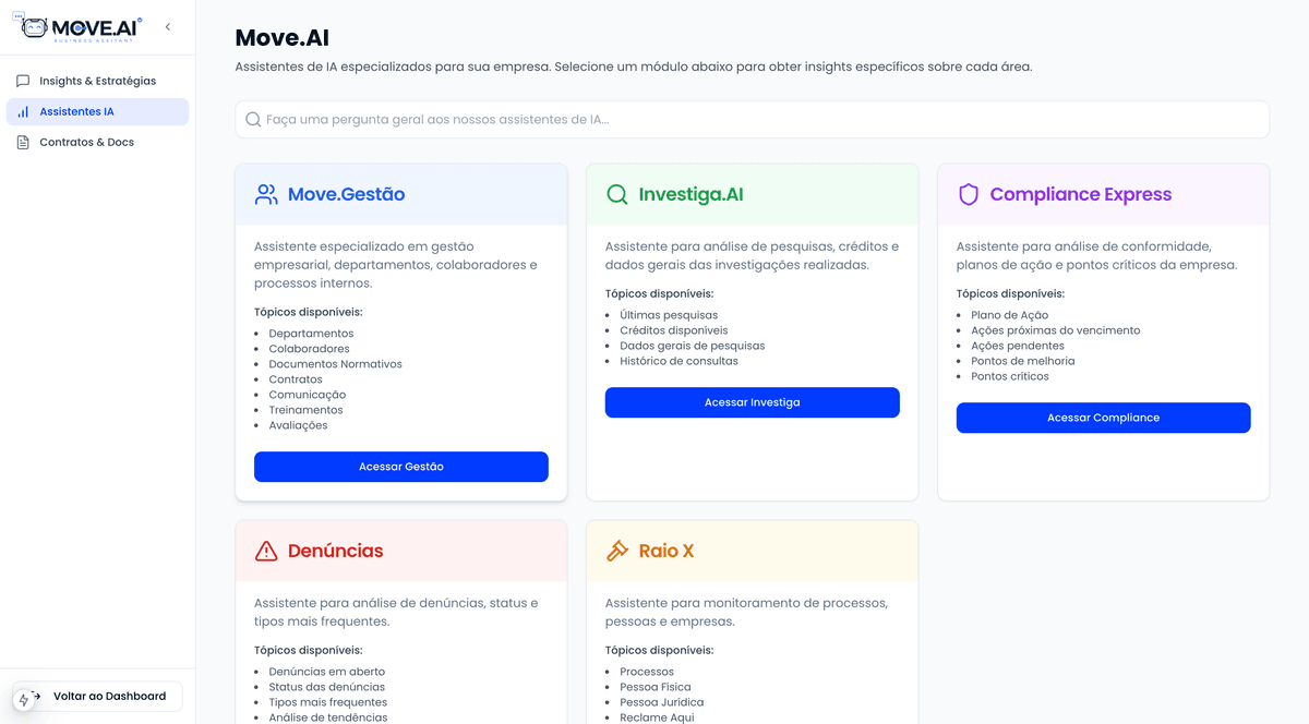Interface do assistente virtual