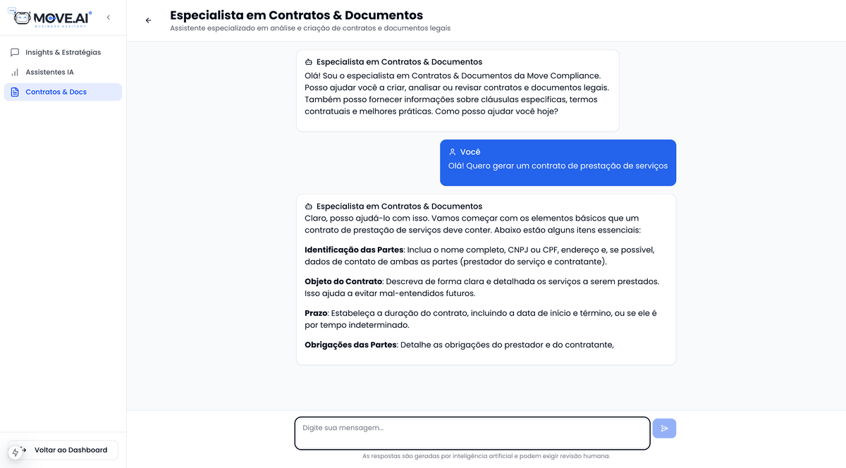 Interface de geração de documentos